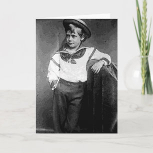 Tarjeta Festiva Niño victoriano