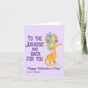 Tarjeta Festiva Niños adorables globos de dinosaurio escuela de Sa