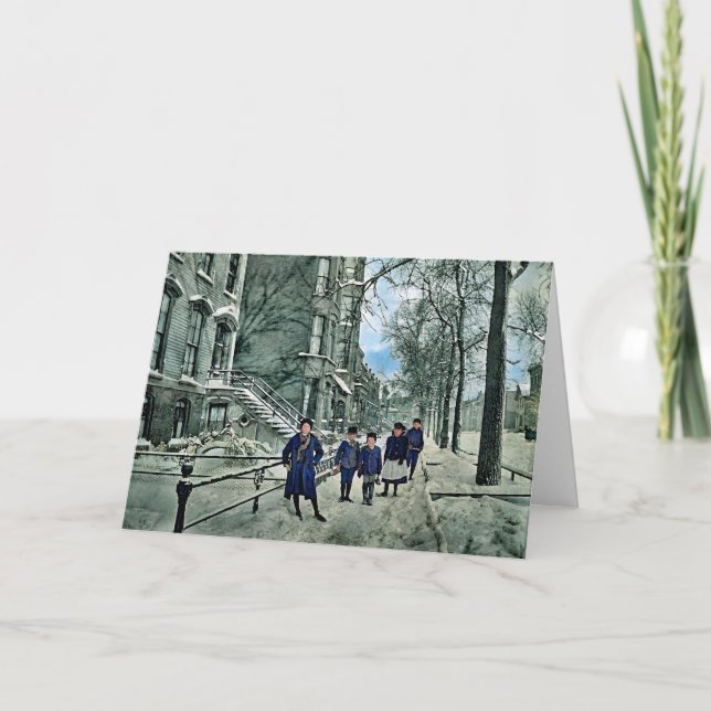 Tarjeta Festiva Niños de Chicago 1898 en el parque Lincoln de la n (Anverso)