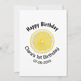 Tarjeta Festiva Niños de primer cumpleaños limón de nacimiento agr