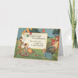 Tarjeta Festiva Niños Jugando En Campo