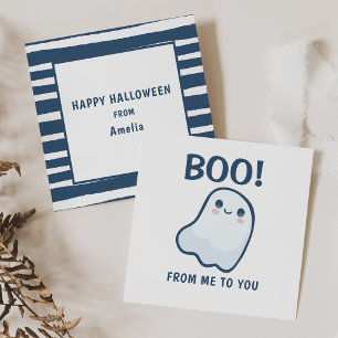 Tarjeta Festiva Niños Lindos Fantasma Halloween