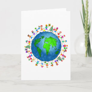 Tarjeta Festiva Niños Navidades globales