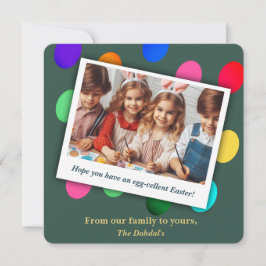 Tarjeta Festiva Niños personalizados Foto Huevo Punny Desean Pascu