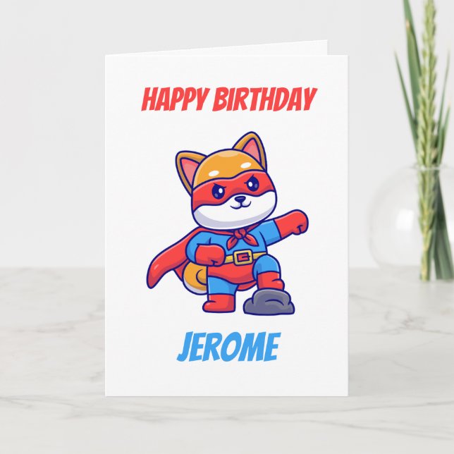 Tarjeta Festiva Niños super héroes chiítas super héroes cumpleaños (Anverso)