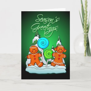 Tarjeta Festiva NIÑOS Y LOLLIPOPS del PAN DE JENGIBRE de SHARON