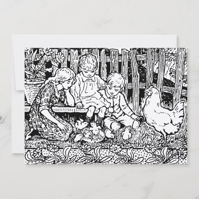 Tarjeta Festiva Niños y niñas de la era victoriana (Anverso)