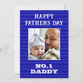 Tarjeta Festiva No 1 Nombre De Papi Y Padres Fotográficos Día Azul