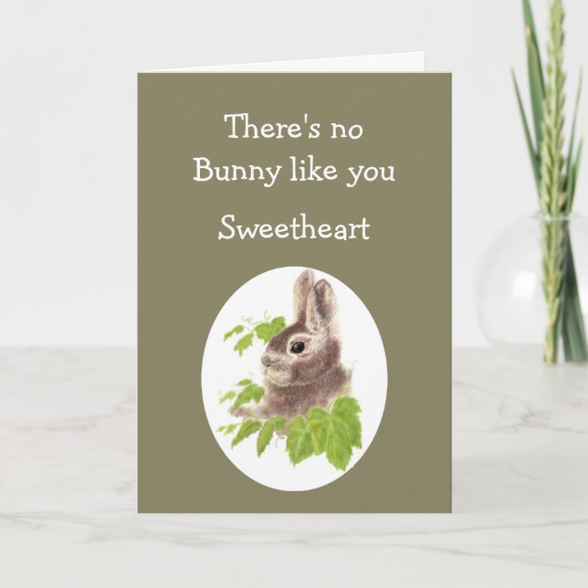 Tarjeta Festiva No Bunny Like You Love Notes Snovia Rabbit (Anverso)