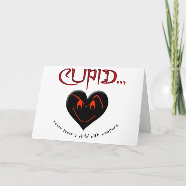 Tarjeta Festiva No confíe en el Cupid (Anverso)