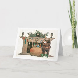 Tarjeta Festiva No dijo ni una palabra Vintage Santa Claus
