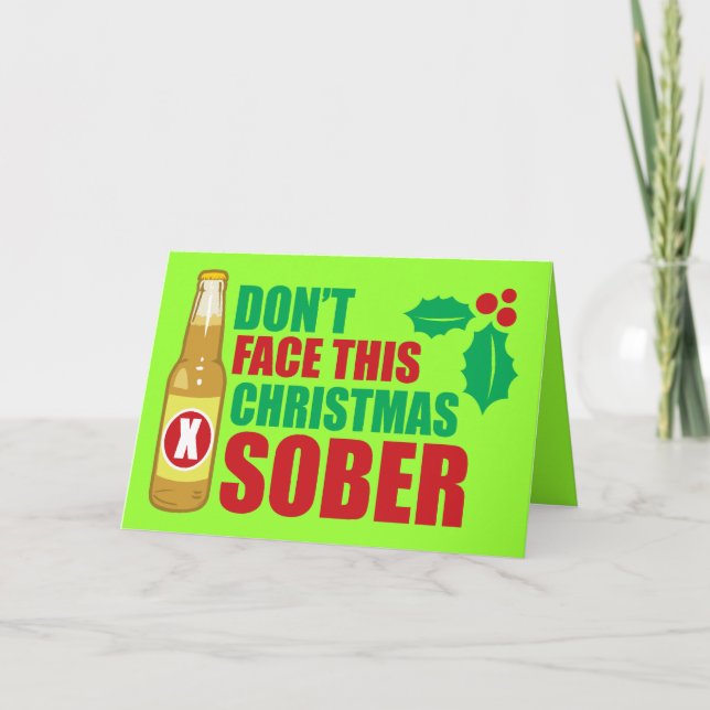 Tarjeta Festiva No enfrentes a estos Navidades Sober (Anverso)