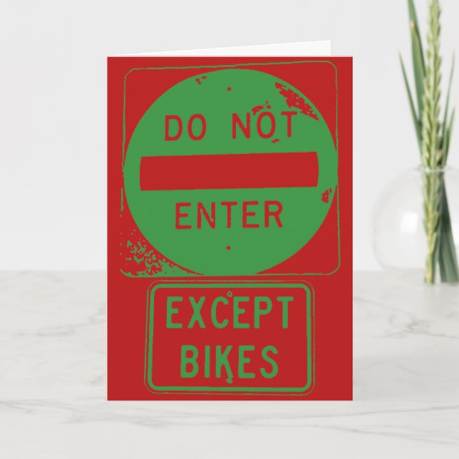 Tarjeta Festiva No entrar excepto bicicletas (Anverso)
