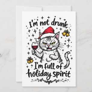 Tarjeta Festiva No Estoy Borracho Estoy Lleno de Espíritu Navideño