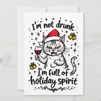 Tarjeta Festiva No Estoy Borracho Estoy Lleno de Espíritu Navideño