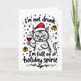 Tarjeta Festiva No Estoy Borracho Estoy Lleno de Espíritu Navideño