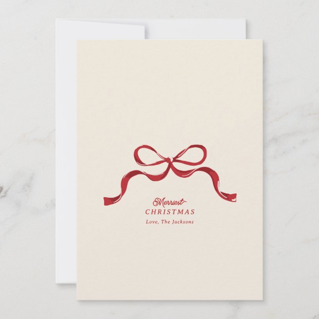 Tarjeta Festiva no foto navidades arco retro moderno rojo (Anverso)