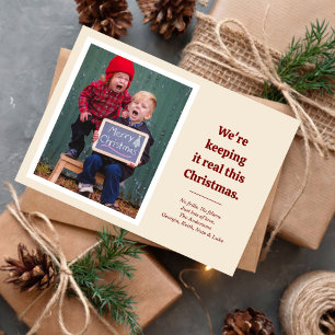 Tarjeta Festiva No Frills Funny Photo Holiday Card