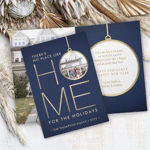 Tarjeta Festiva No hay lugar como casa 2 Navidades de fotos con do