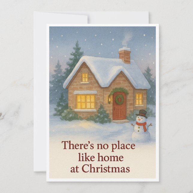 Tarjeta Festiva No hay lugar como casa en los Navidades (Anverso)