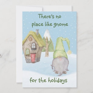 Tarjeta Festiva No hay lugar como gnome para las fiestas