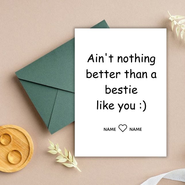 Tarjeta Festiva No hay nada mejor que una mejor amiga como tú amig (Ain't nothing better than a bestie like you bff holiday card)