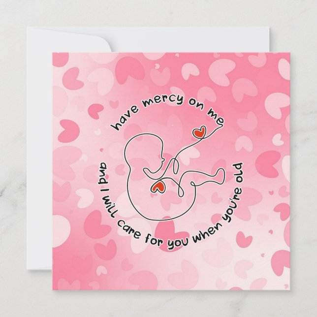 Tarjeta Festiva No nacen todavía bebé prolife Fetus tiene amor de  (Anverso)