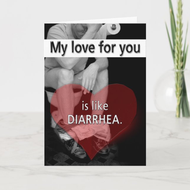 Tarjeta Festiva No puedo aguantar en San Valentín (Anverso)