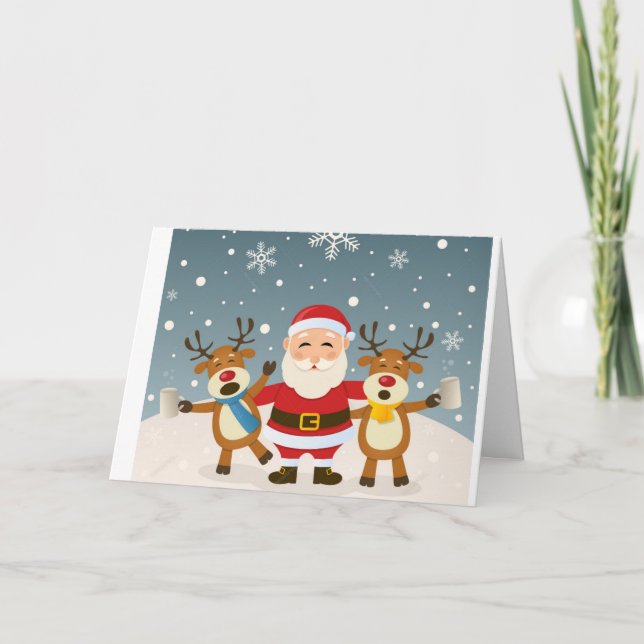 TARJETA FESTIVA NO PUEDO ESPERAR A "CELEBRAR" NAVIDADES CON "USTED (Anverso)