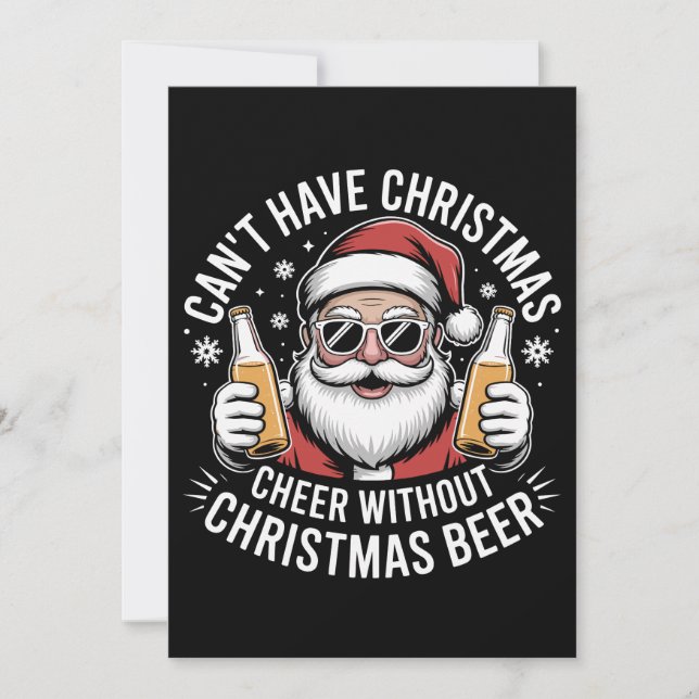 Tarjeta Festiva No puedo tener Navidades animando sin Cerveza Sant (Anverso)