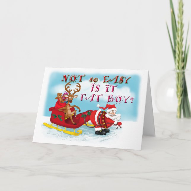 Tarjeta Festiva No tan fácil es muchacho gordo (Anverso)