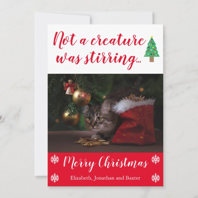 Tarjeta Festiva No Una Creatura Era Una Fotos Mascotas Que Llama L (Anverso)