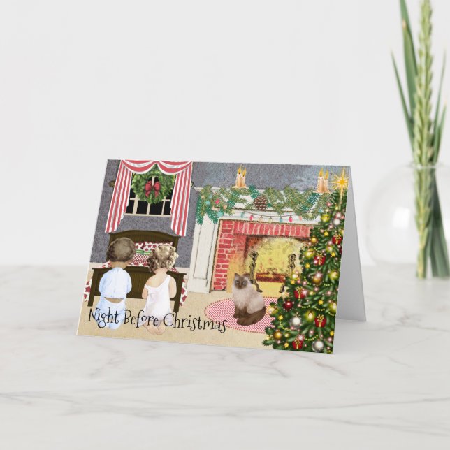 Tarjeta Festiva Noche antes de los Navidades (Anverso)