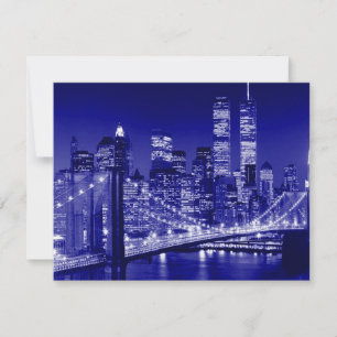 Tarjeta Festiva Noche azul de la ciudad de Nueva York