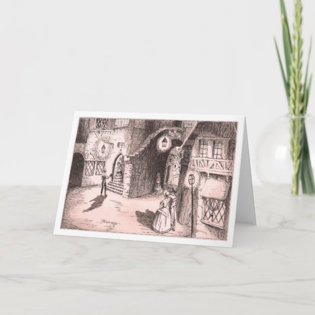 Tarjeta Festiva Noche continental de San Valentín de los años 1850 (Anverso)