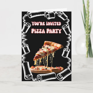 Tarjeta Festiva Noche de Fiesta de Pizza Italiana