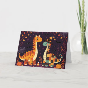Tarjeta Festiva Noche de Halloween Dino-mite