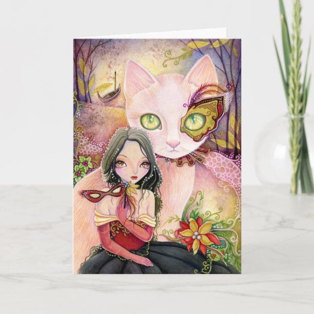 Tarjeta Festiva Noche de la Santa Venecia - carta en blanco (Anverso)