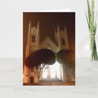 Tarjeta Festiva Noche de niebla en la playa del norte, St Francis