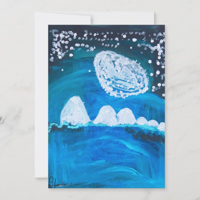 Tarjeta Festiva Noche de nieve (Anverso)