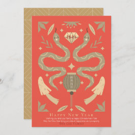 Tarjeta Festiva Noche de oro y hongos foto Año Nuevo chino