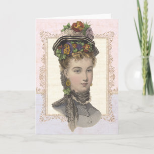 Tarjeta Festiva Noche de Semana Santa Lady Vintage Spring Fashion