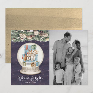 Tarjeta Festiva Noche en silencio: Animales durmiendo la nieve Gro