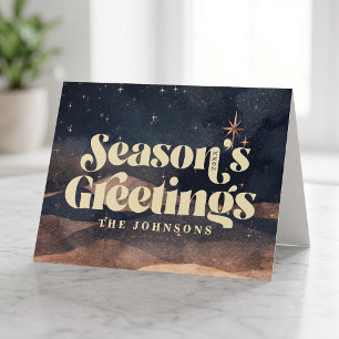 Tarjeta Festiva Noche estrellada Cielo de invierno Moderno Elegant