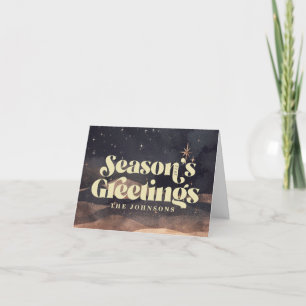 Tarjeta Festiva Noche estrellada Cielo de invierno Moderno Elegant