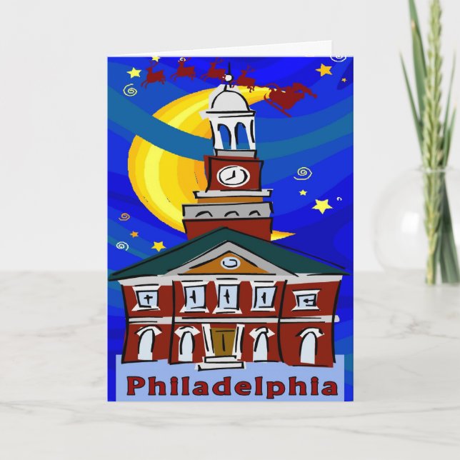 Tarjeta Festiva Noche estrellada Filadelfia Santa (Anverso)