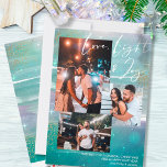 Tarjeta Festiva Noche estrellada luz de amor y alegría 3 foto verd<br><div class="desc">Crea tu propia tarjeta de vacaciones de 3 collage de fotos, con letras a mano de Love Light & Joy, en un fondo nocturno estrellado. El diseño se caracteriza por sus pinceladas acuarelas, en tonos de menta verde rosa y gris, con estrellas, resplandor de estrellas y polvo dorado. El amor,...</div>