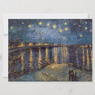 Tarjeta Festiva Noche estrellada sobre el río Ródano por Vincent V