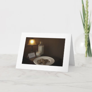 Tarjeta Festiva Noche navideña cocina a Navidades de Santa Claus