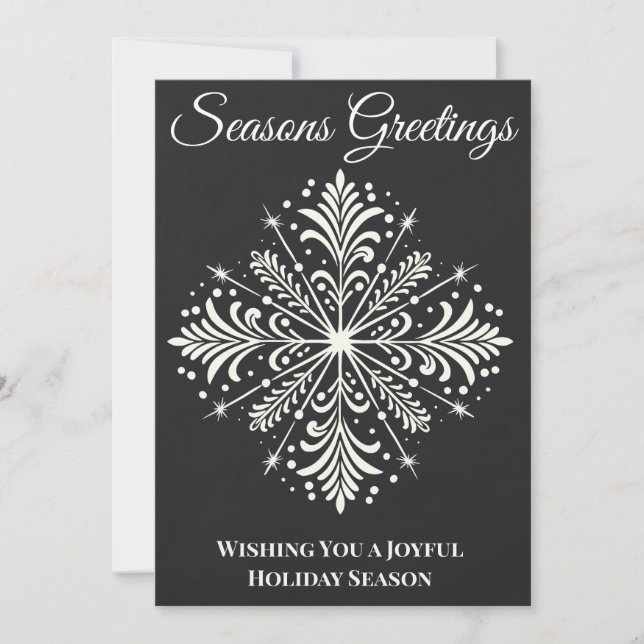 Tarjeta Festiva Noche navideña única de cartón de nieve (Anverso)